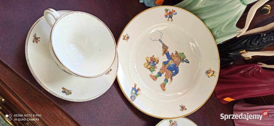 Komplet śniadaniowy dziecka z postaciami z bajek Porcelana i szkło pomorskie Gdańsk