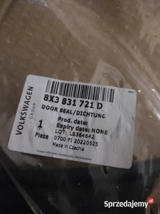 USZCZELKA DRZWI WEWNĘTRZNA PRZÓD LEWA AUDI A1 Motoryzacja Turek