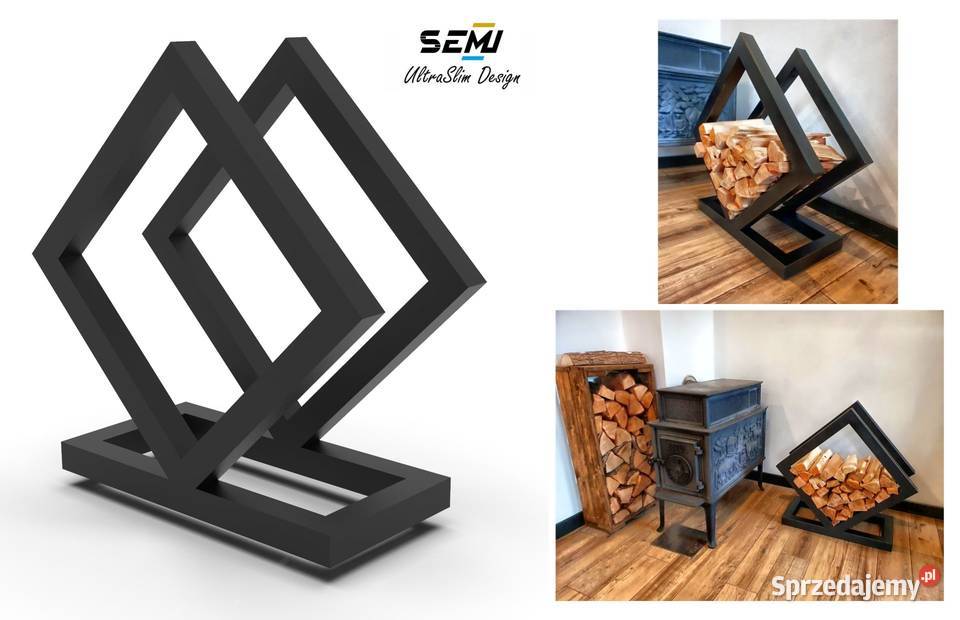 Stojak drewno kominkowe koszt stelaż opałowe czarny Jeżowe