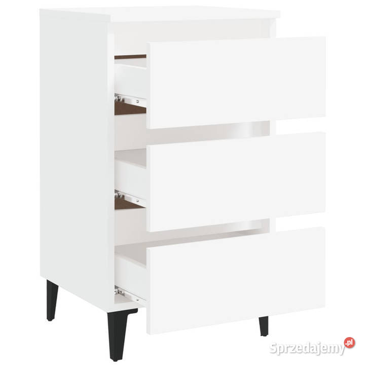 Szafka nocna z metalowymi nóżkami biała 40x35x69 Warszawa