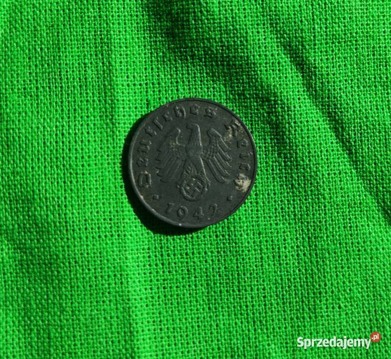 Moneta swastyka orzeł III Rzesza 1942 zachodniopomorskie Szczecin