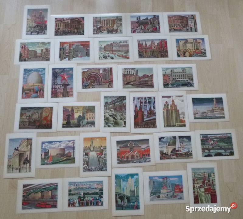 Komplet 32 rosyjskich pocztówek Moskwa i mazowieckie Warszawa