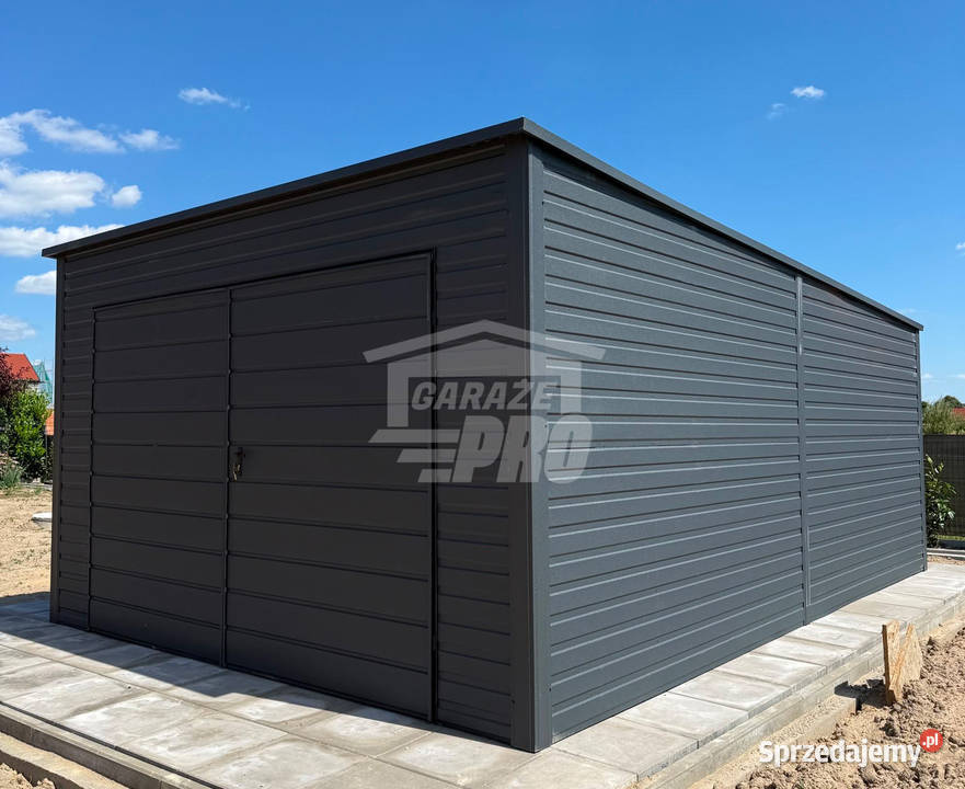 Garaz blaszany 4x5 m brama dwuskrzydłowa drzwi 20m2 Gryfice