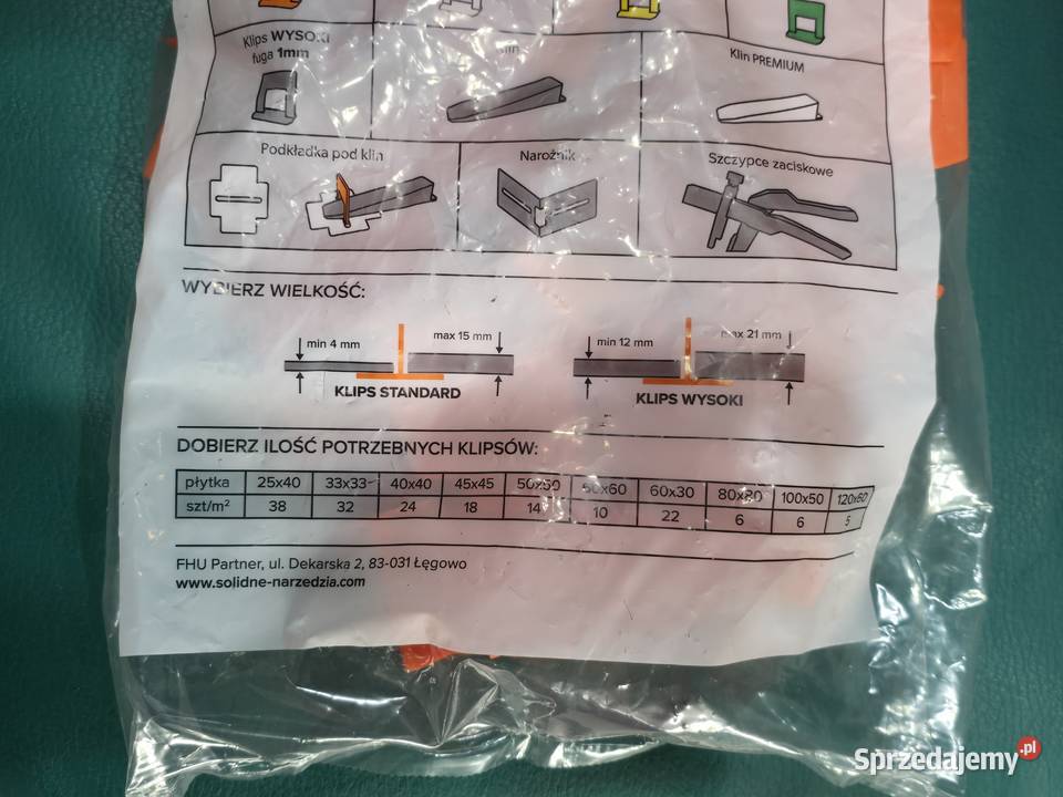 SYSTEM POZIOMOWANIA PŁYTEK SOLID KLIPSY 1 mm 100 łódzkie Opoczno