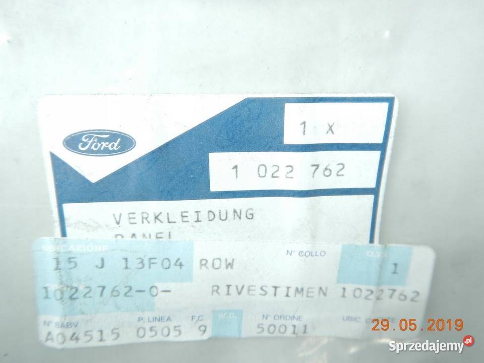 PLASTIK OSŁONA PRAWA FORD ESCORT 9501 1022762