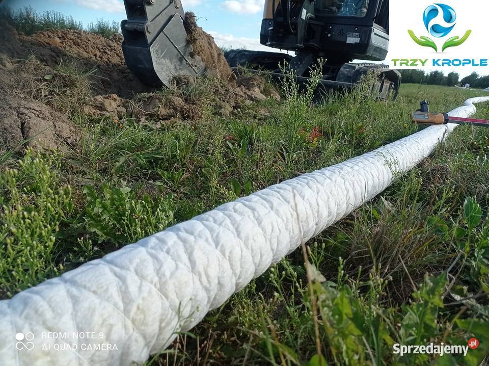 Rura drenarska fi 100 50m w oplocie otulinie na Pozostałe mazowieckie Mszczonów