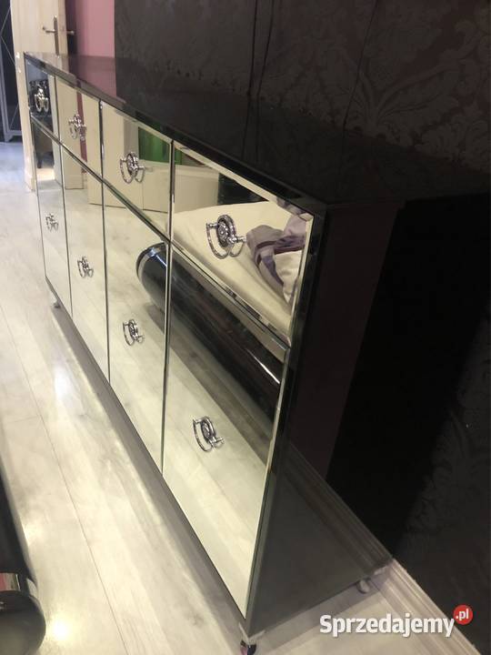 Komoda czarna glamour lustra nowoczesna kołatka Komody Kępno sprzedam