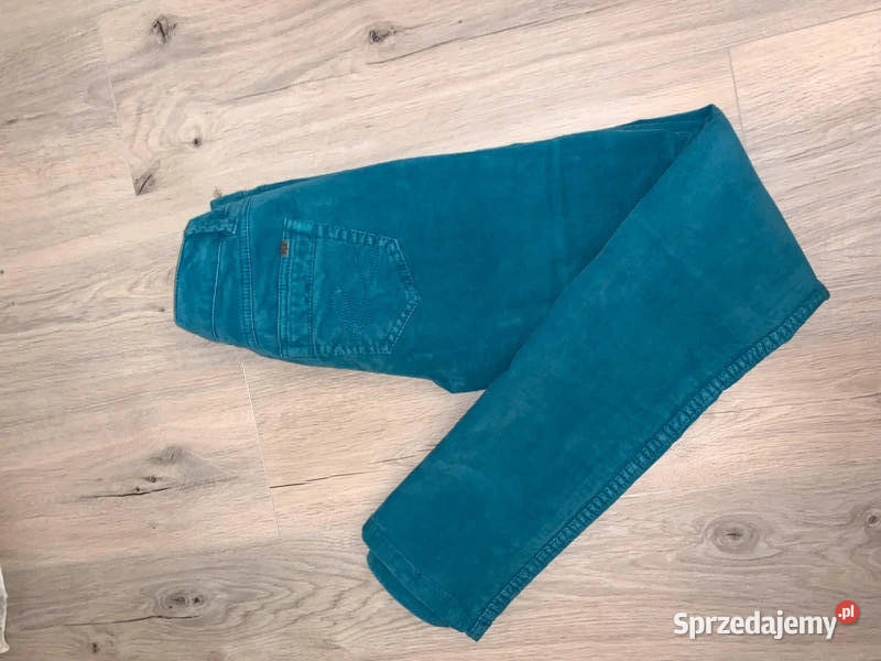 Esprit śliczne dopasowane turkusowe sztruksy Moda i Styl Bielsko-Biała