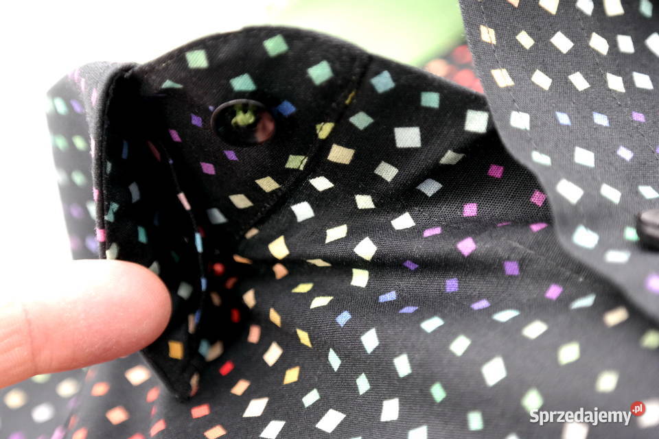 GIOVANNI PERA Koszula Męska K002 Czarna KOSTKA Ostrów Wielkopolski