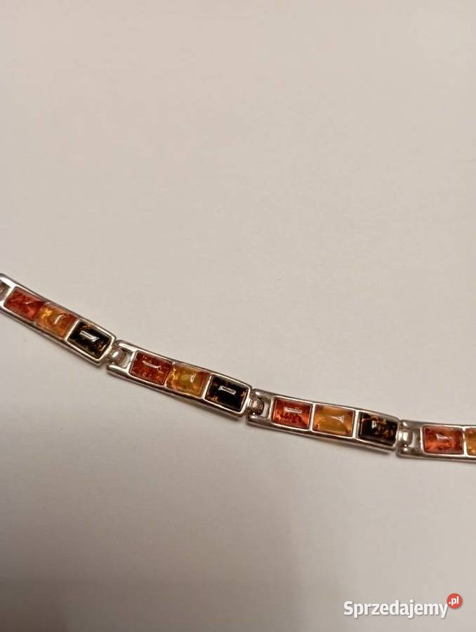 Bransoletka ze srebra z bursztynami srebro Radom
