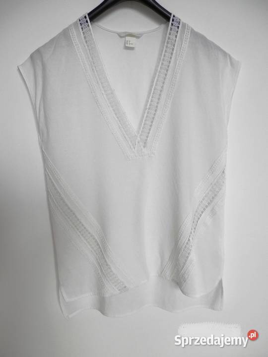 Bluzka HM Kremowa Zdobiona Koronką S