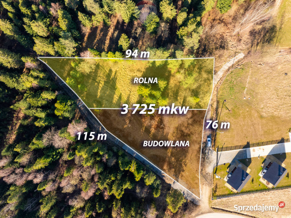Działka budowlano rolna Toporzysko Jordanów Sprzedaż
