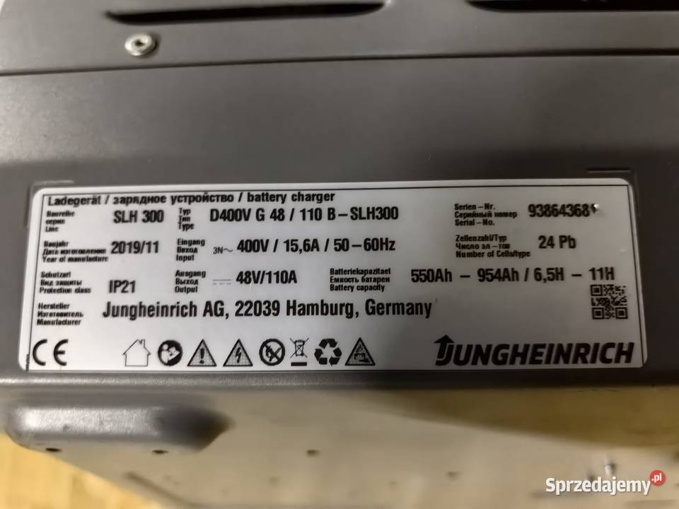 Prostownik Jungheinrich SLH 300 48V 110A Ostrów Wielkopolski