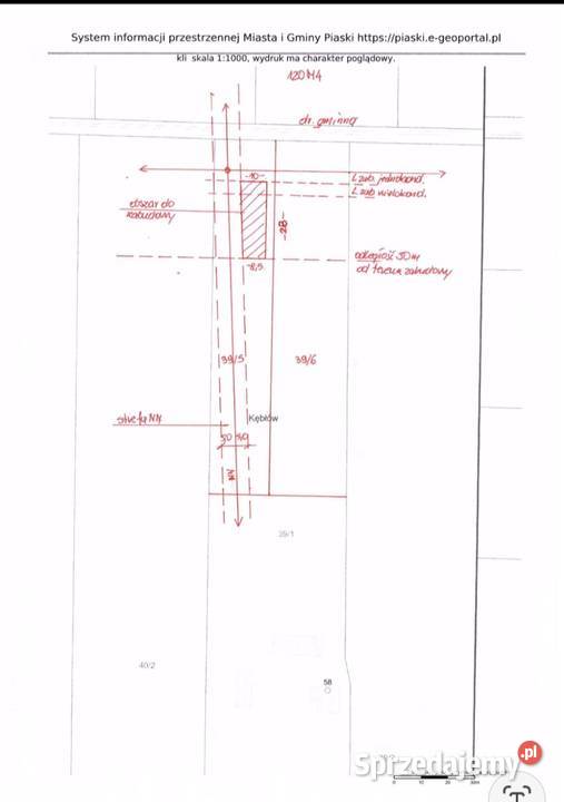 Tania działka zagrodowa w 1 linii zamień Sprzedaż Piaski Wielkie