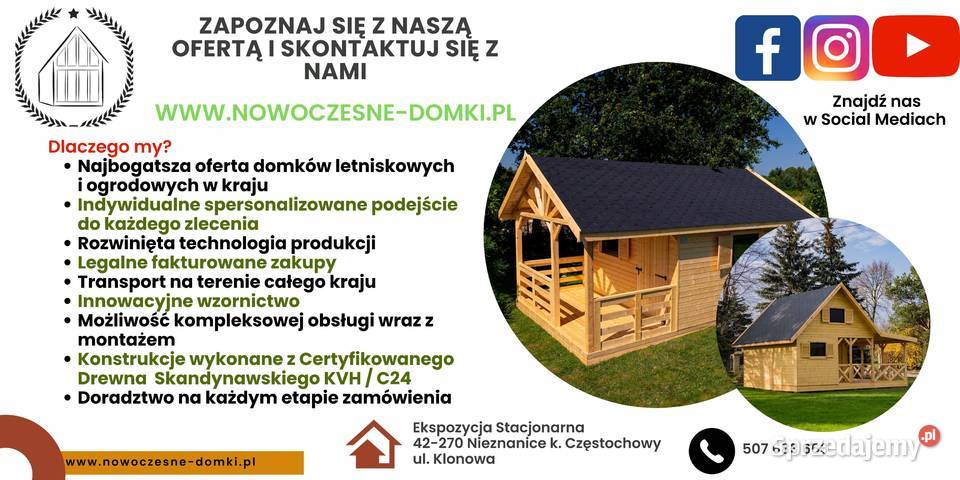 Domek letniksowy sevilla 3 wym 6x4m Producent Jelenia Góra