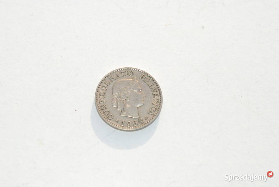 Stara moneta 10 rappenów reppen Szwajcaria 1962 Cieszyn