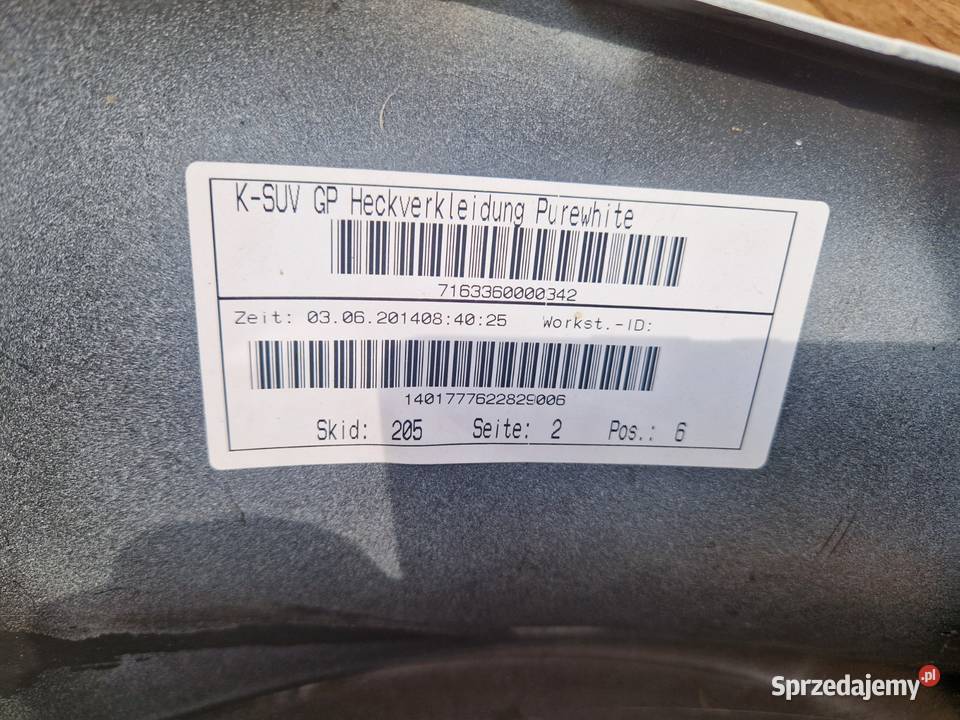VW TIGUAN 5N0 807 421 G ZDERZAK TYŁ osobowe wielkopolskie Słowikowo