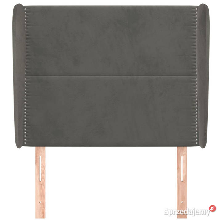 Zagłówek uszak ciemnoszary 93x23x118128 aksamit Warszawa