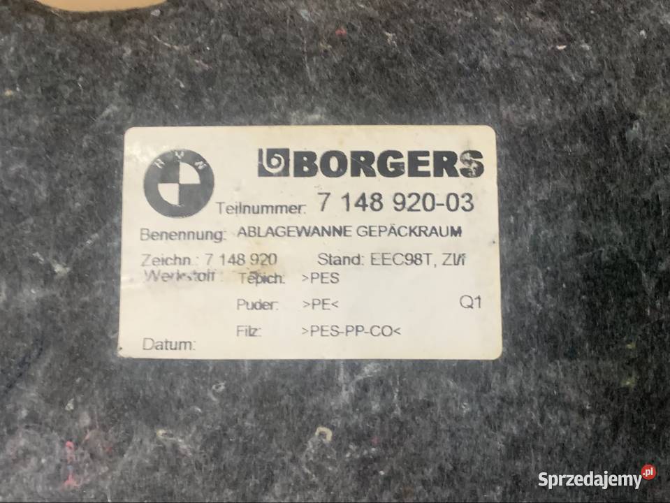 7148920 tapicerka schowek bagażnika bmw 3 e90 Szczecin