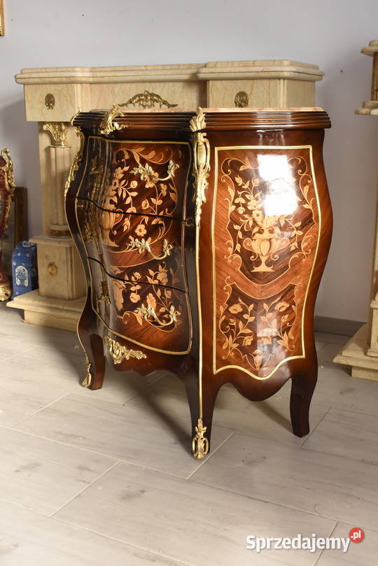 Komoda W stylu Francuskim z intarsją Marmurowy małopolskie Kraków