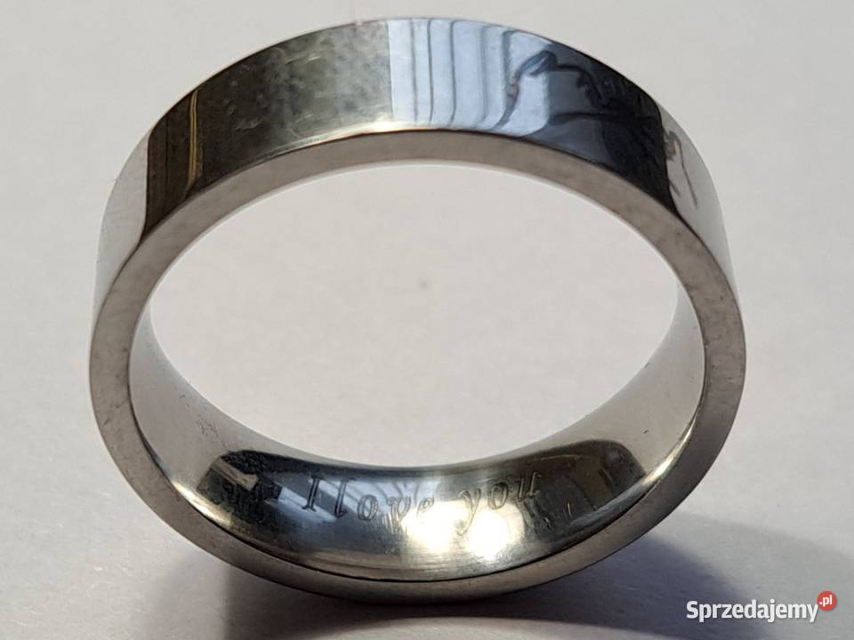 Obrączka Grawerowana I love you Stal nierdzewna Pozostałe