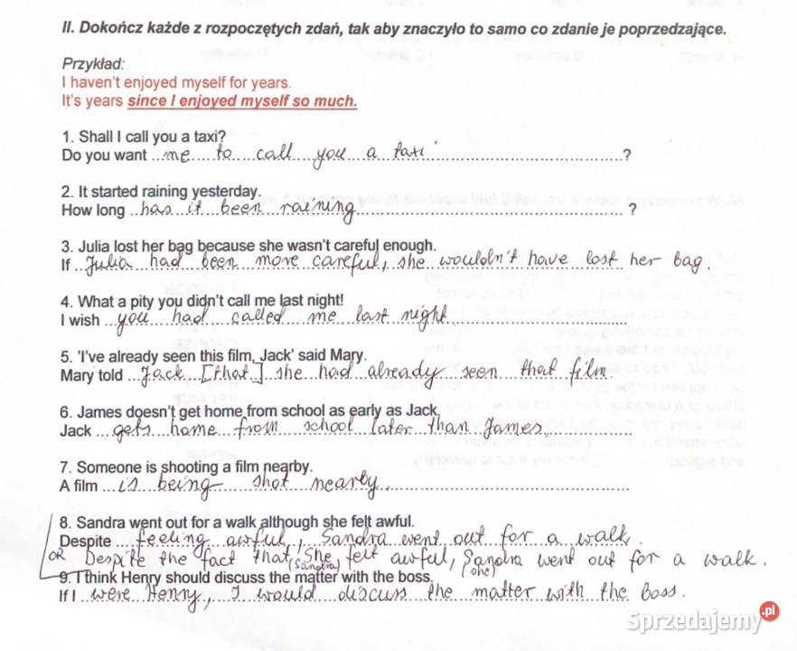 Tłumaczenia zadania domowe język angielski pomoc Kraków