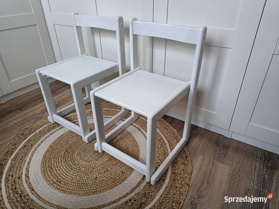 STOLIK 2 krzesła dzieci Biały komplet do zabawy Brzostek