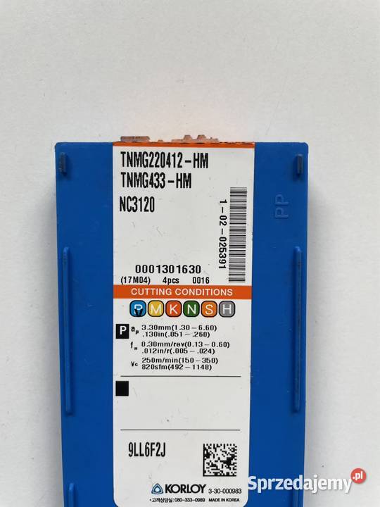 Płytki KORLOY TNMG220412HM NC3120 Czarnożyły