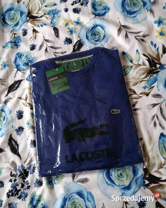 Sweter bawełniany Lacoste Regular Fit granatowy Białystok