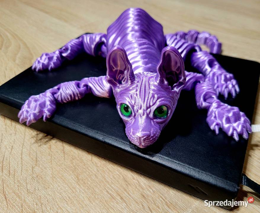 Ruchoma przegubowa figurka Kot sfinks fioletowy Krzyszkowice