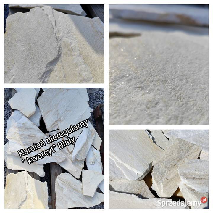 Kamień nieregularny "kwarcyt" biały