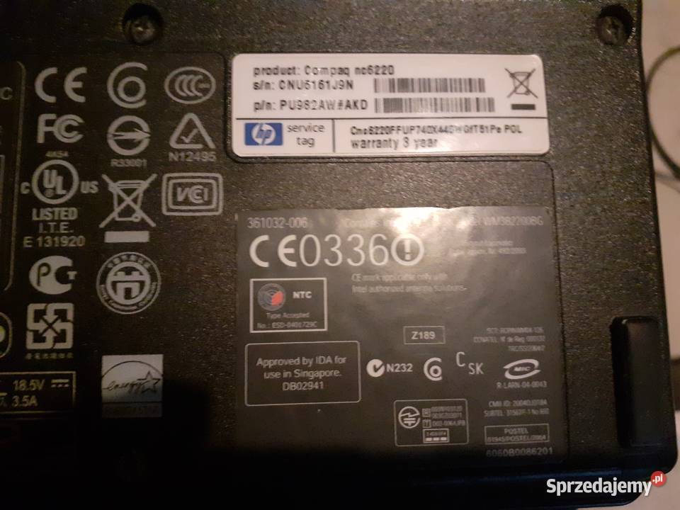 Laptop hp compaq 6220 Tczew