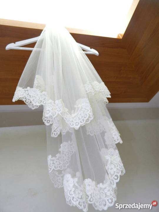 Welon Hiszpański z koronką Ecru PRZEPIĘKNY Warszawa