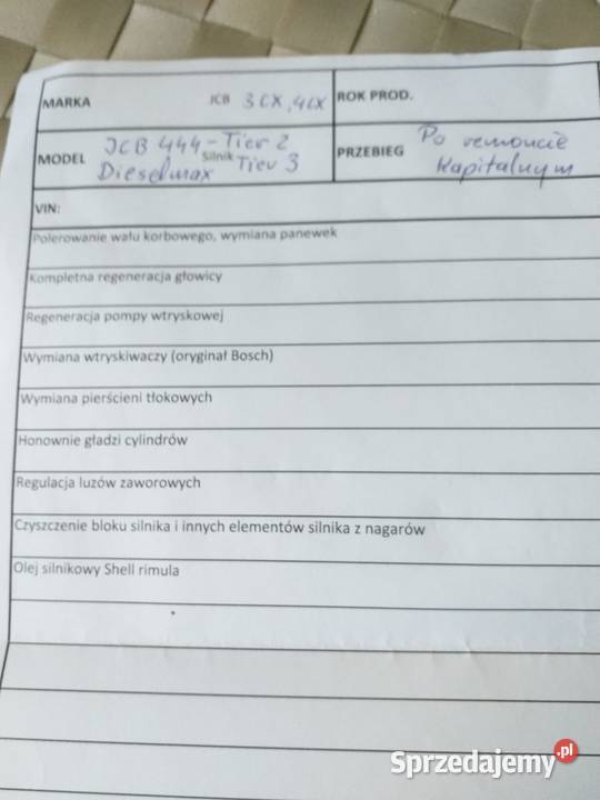 Silnik do koparko ładowarki JCB30 Motycz