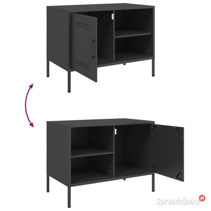 Szafka RTV czarna 68x39x505 stalowa WM842994 Warszawa