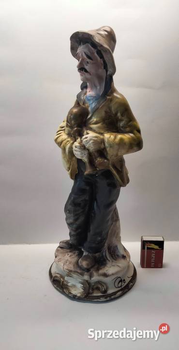 Włoska porcelana sygnowana Capodimonte figura 40 Gniezno
