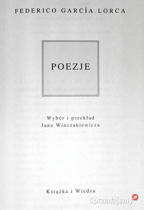 Poezje Federico Garca Lorca lubelskie