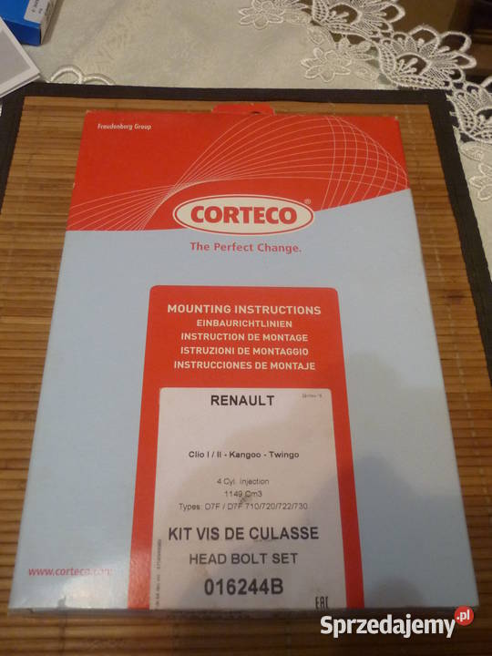 Komplet śrub głowicy Renault 12 L 10 7700107044 głowice cylindrów Silniki i osprzęt