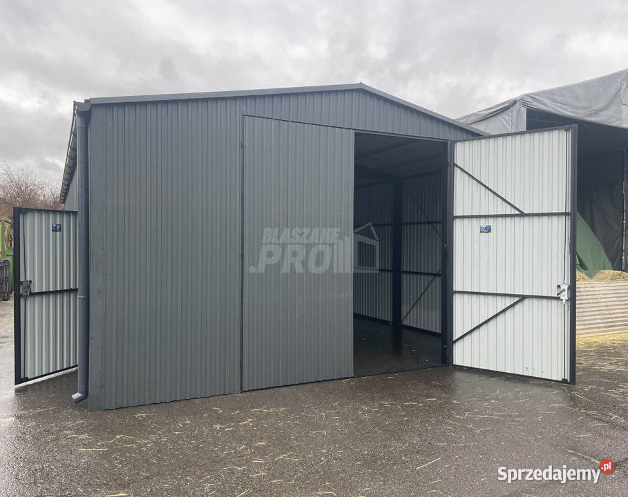 Hala Garaż 7x11 m brama dwuskrzydłowa drzwi