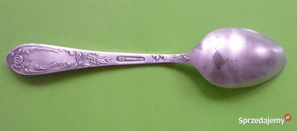 Rosyjska posrebrzana łyżeczka roślinny motyw mazowieckie sprzedam