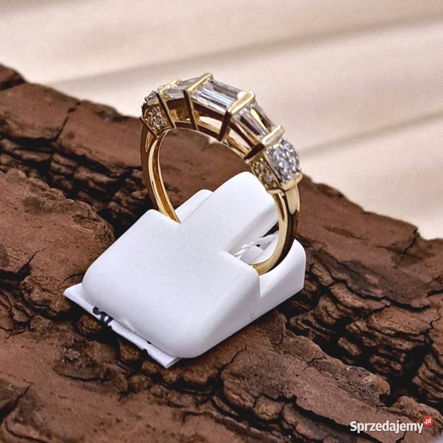 Pierścionek r15 Złoty pr585 Obrączkowy korona z sprzedam