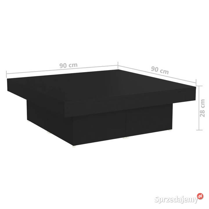 Stolik kawowy czarny 90x90x28 materiał Warszawa