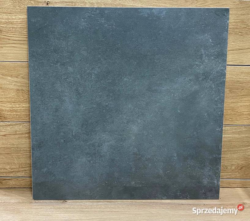 Twardy pogrubiony grafitowy gres 60x60 kamień Łask