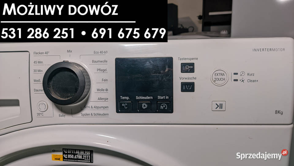 Pralka Bauknecht pojemność 8 1400 obrmin wolnostojące sprzedam