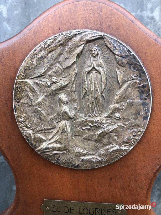 Sygnowana Kropielnica zabytkowa Z Lourdes łódzkie Łowicz