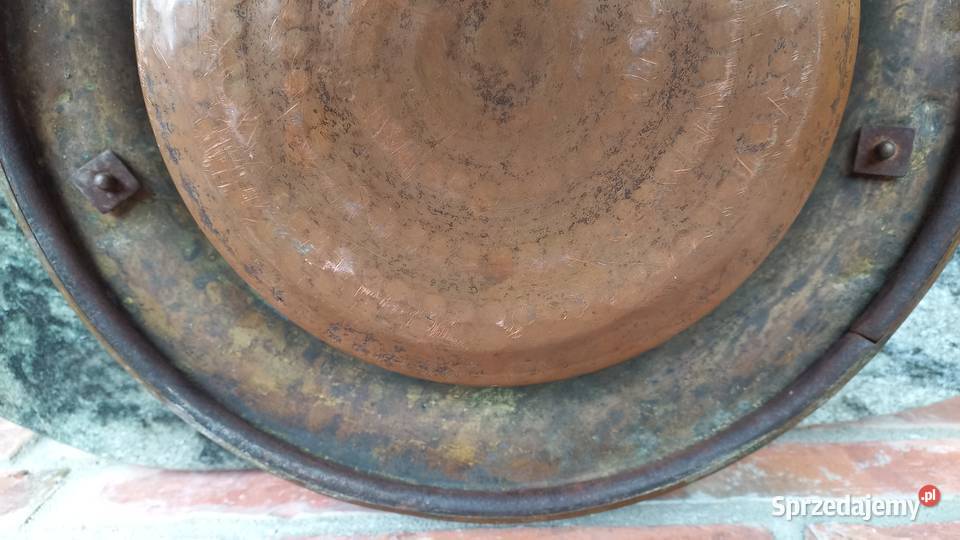 Mosiężna misa z uchwytami Donica 797 Antyki Gawroniec