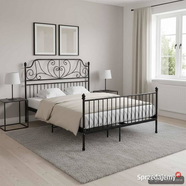 vidaXL Rama łóżka czarna metalowa 160x200 Warszawa