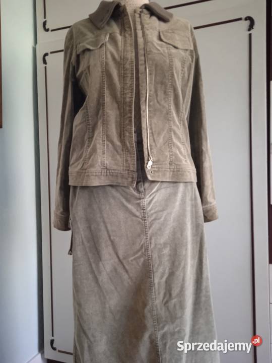 SZTRUKSOWY KOMPLET DAMSKI Z DŁUGĄ SPÓDNICĄ r 40 Piła