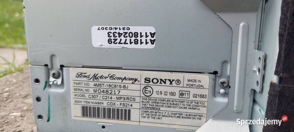 radio SONY C307 Z FORD FOCUS C 2006r Rydułtowy