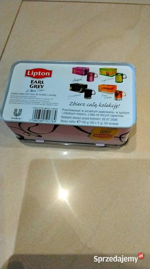 Puszka Metalowa Kolekcjonerska Lipton z Podpisem Nowa Sól